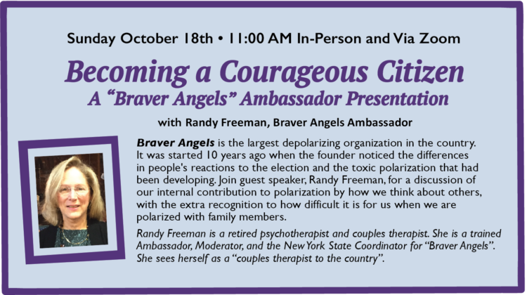 “BECOMING A COURAGEOUS CITIZEN – A Braver Angels Ambassador Presentation” with Randy Freeman